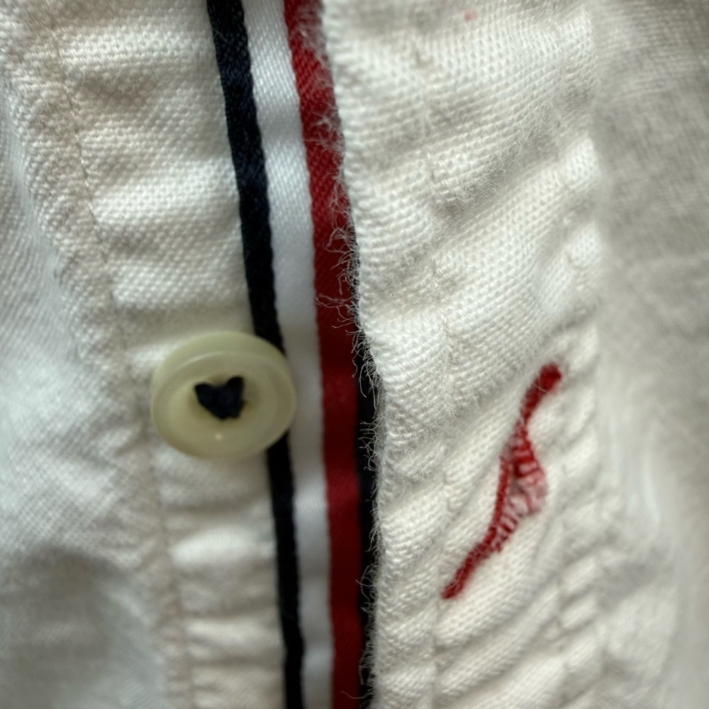 VTG Tommy Hilfger white size large slim 100% cotton shirt USA Easter Spring - Picture 4 of 7